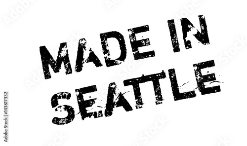 Made In Seattle rubber stamp. Grunge design with dust scratches. Effects can be easily removed for a clean  crisp look. Color is easily changed.