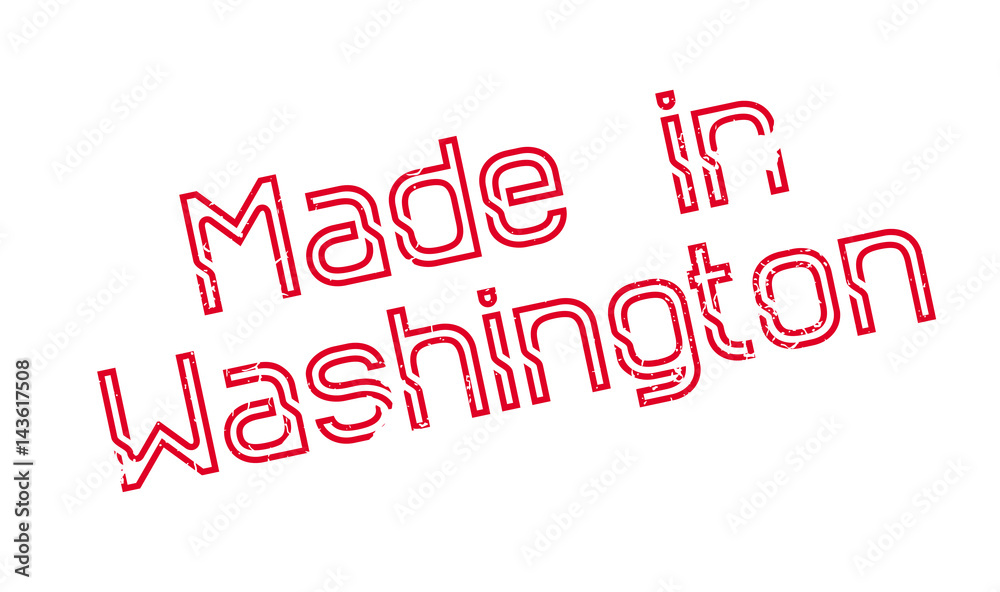 Made In Washington rubber stamp. Grunge design with dust scratches. Effects can be easily removed for a clean, crisp look. Color is easily changed.