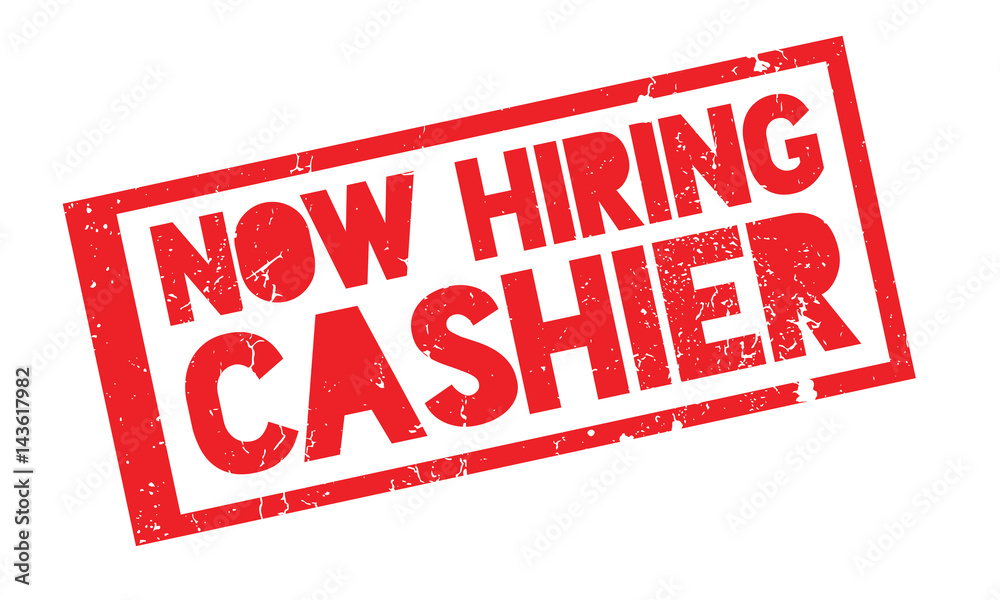 Now Hiring Cashier rubber stamp. Grunge design with dust scratches. Effects can be easily removed for a clean, crisp look. Color is easily changed. Now Hiring Cashier rubber stamp. Grunge design with dust scratches. Effects can be easily removed for a clean, crisp look. Color is easily changed.