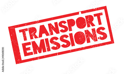 Transport Emissions rubber stamp. Grunge design with dust scratches. Effects can be easily removed for a clean, crisp look. Color is easily changed.
