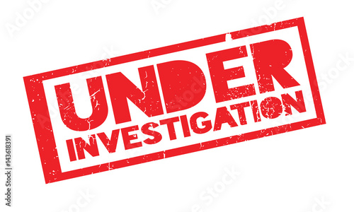 Under Investigation rubber stamp. Grunge design with dust scratches. Effects can be easily removed for a clean, crisp look. Color is easily changed.