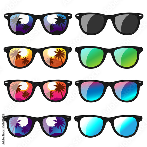 Set Sunglasses. Vector illustration photo