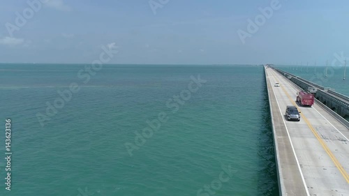 Wallpaper Mural aerial views of ocean bridge at florida keys with cars Torontodigital.ca