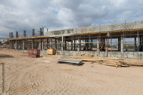 Aqaba, Jordan, 10/10/2015, Terminal building and Foundation construction at the Aqaba new port © dannyburn