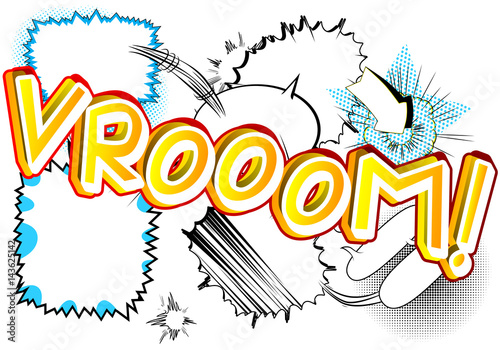 VRoom! - Vector illustrated comic book style expression.
