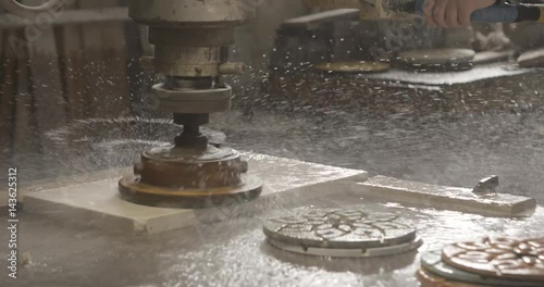 Polishing machine. Polish marble stone granite