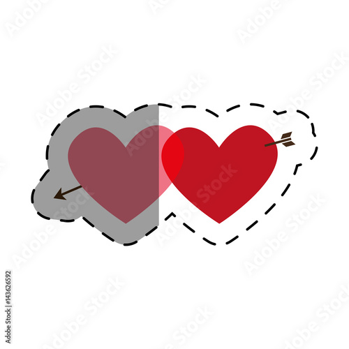 love card with hearts