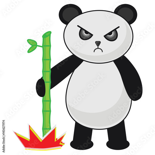 Angry Panda with Bamboo photo