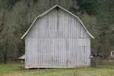 Old Grey Wooden Barn in the Country - Full Frame, Center Screen Composition, Use Barn Area for Copy Overlay with or without text box (HDR Image)