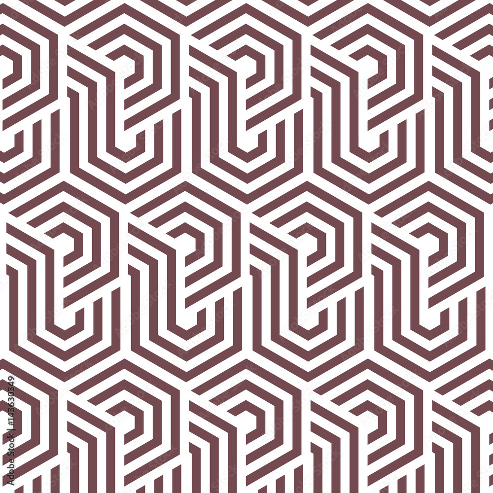 Vector pattern. repeating hexagon grid. Abstract stripped geometric background. Vector illustration. Pattern is on swatch panel