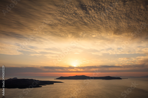 Beautiful sunset over sea water