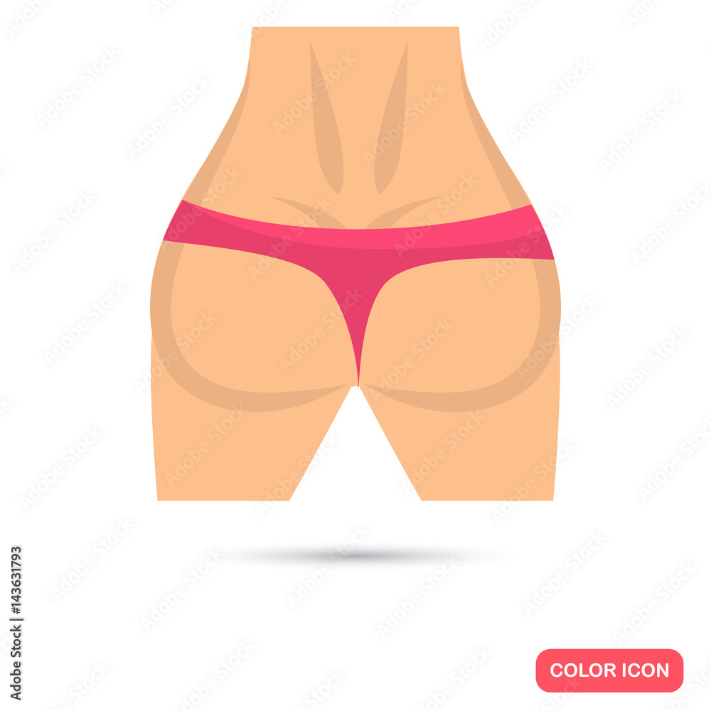 Bared body in the pelvis rear view color flat icon for web and mobile design Bared body in the pelvis rear view color flat icon for web and mobile design