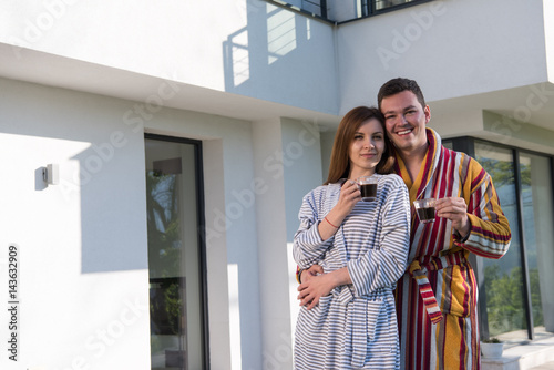 Free Download Young beautiful couple in bathrobes - GFXLoad
