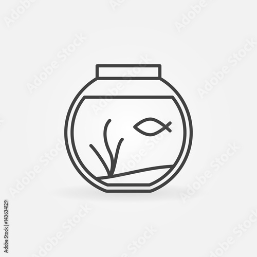 Fish bowl outline icon