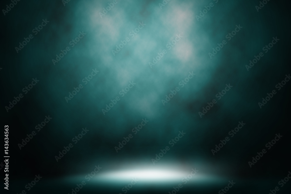 Blue color spotlight smoke studio background. Stock Photo | Adobe Stock