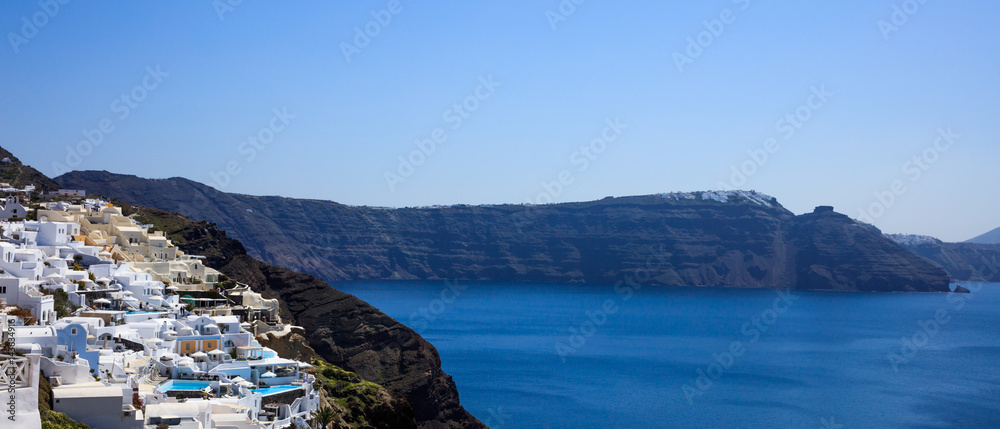Fototapeta premium Santorini island, Greece - Caldera over Aegean sea