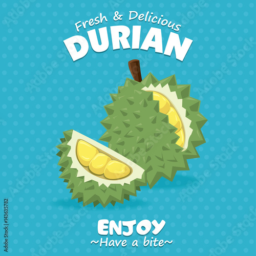 Vintage fruit poster design with Durian