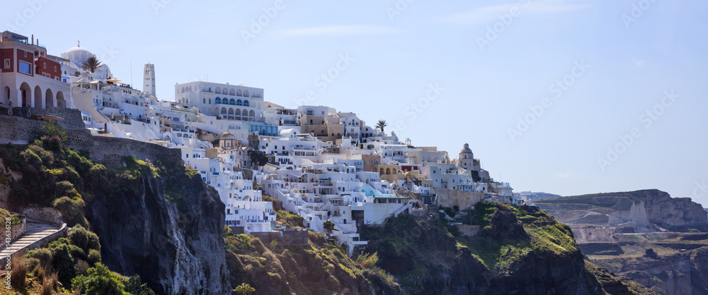 Naklejka premium Santorini island, Greece - Caldera over Aegean sea