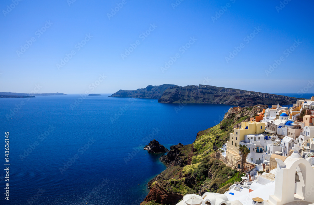 Santorini island, Greece - Caldera over Aegean sea
