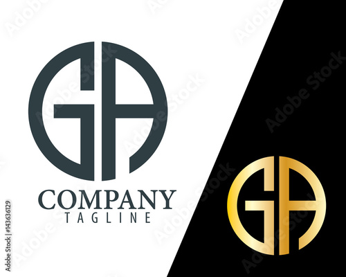 Initial Letter GA With Linked Circle Logo