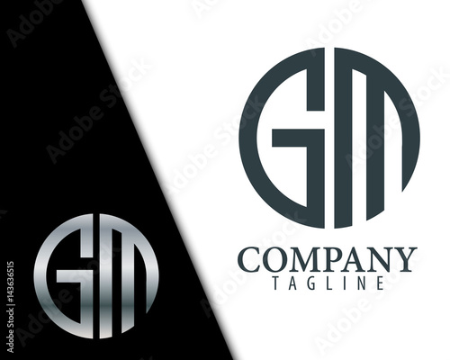 Initial Letter GM With Linked Circle Logo