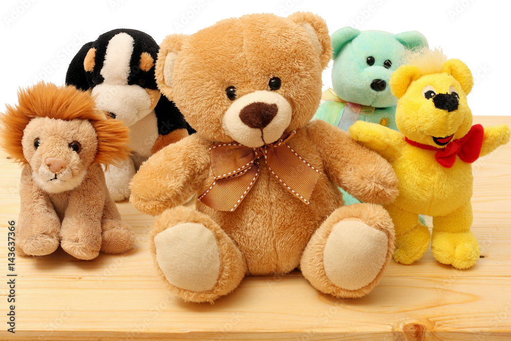 Obraz premium toy teddy isolated on white background