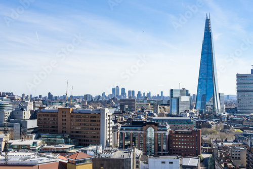 London - March 30: London downtown skyline with the shard on March 30, 2017.