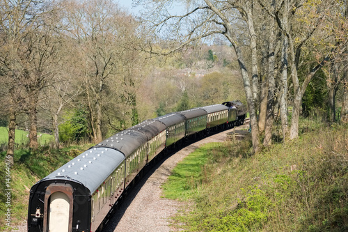 Steam Train on the Bluebell Railway Line in Sussex photo