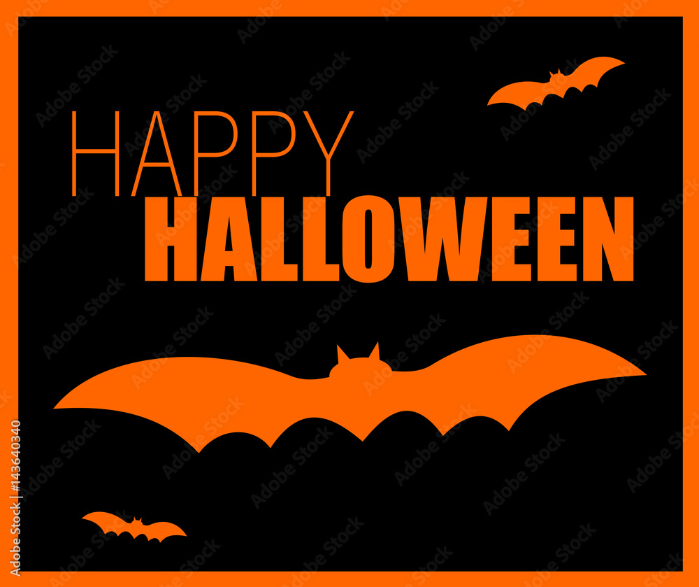 happy Halloween design with bats happy Halloween design with bats