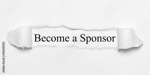 Photography Become a Sponsor on white torn paper