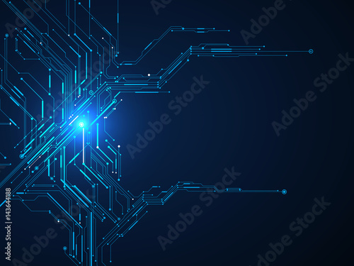 Circuit composed of abstract graphics.