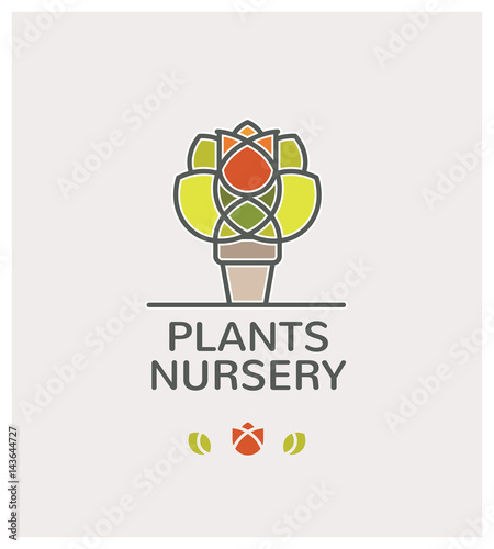 plants nursery, jardinerie, pépinière, plantes, jardin, urbaniste, logo, paysagiste