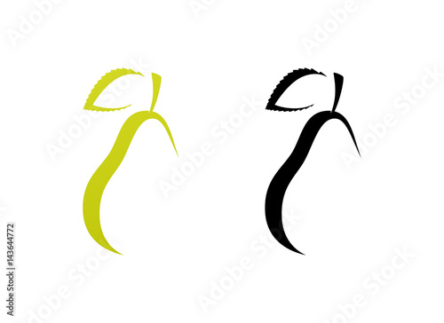 Pear icons in green and black