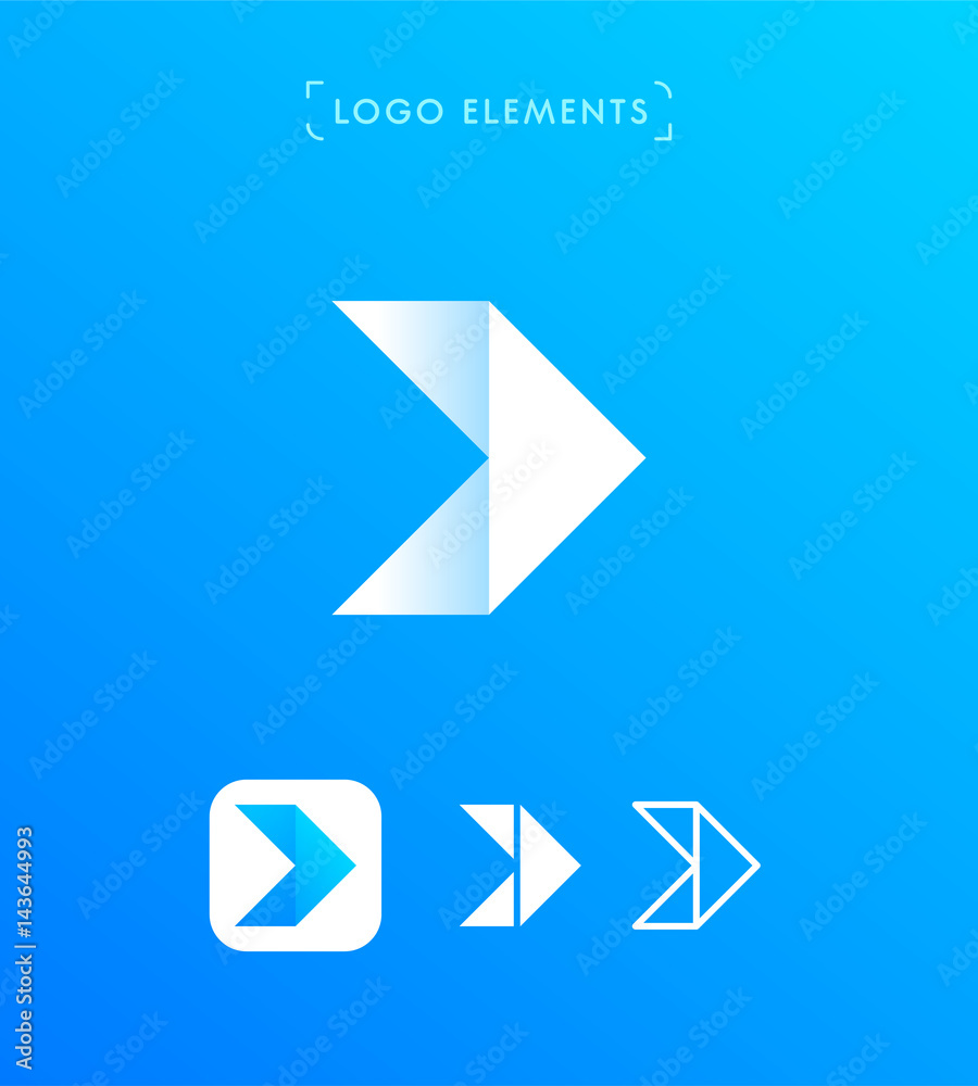 Vector arrow origami logo design template set. App icon Vector arrow origami logo design template set. App icon