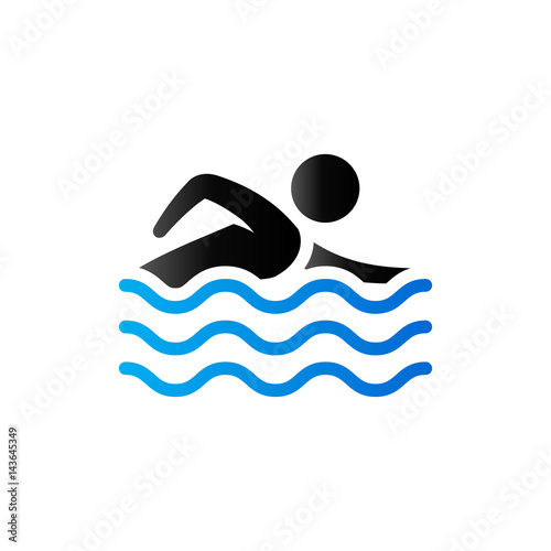 Duo Tone Icon - Man swimming