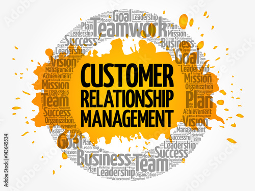 Customer Relationship Management circle word cloud, business concept
