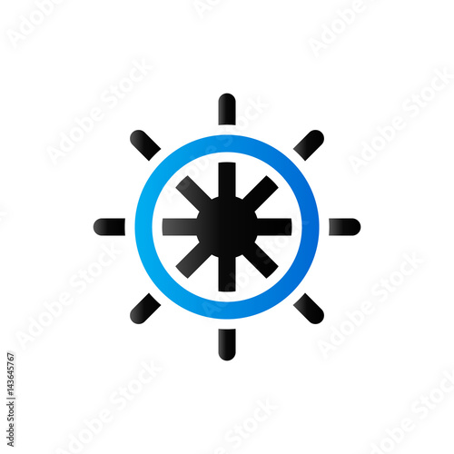 Duo Tone Icon - Ship steer wheel