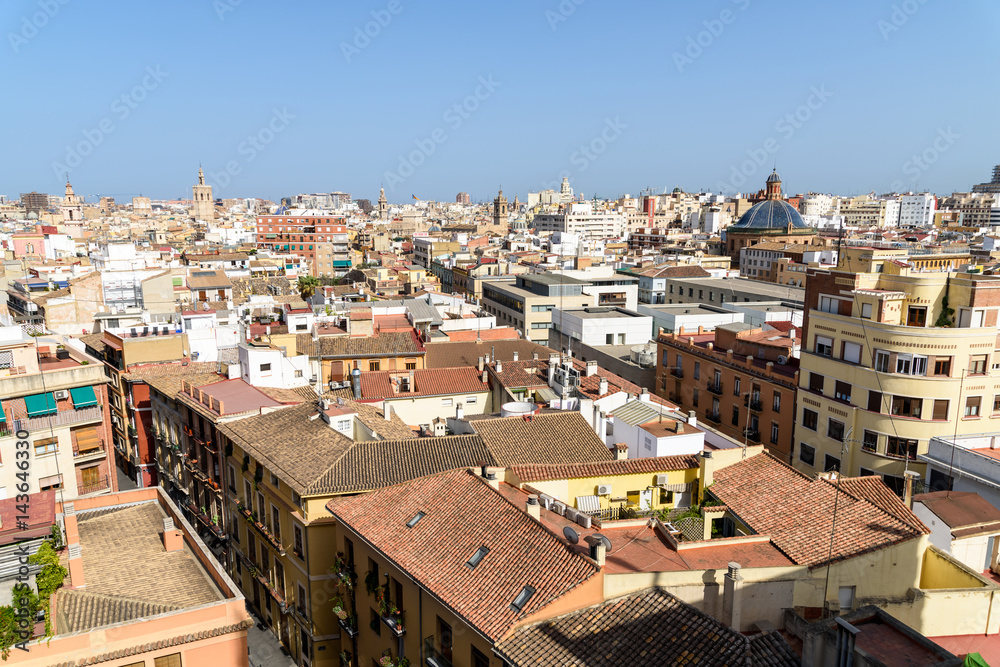 Aerial Panoramic View Of Valencia City In Spain