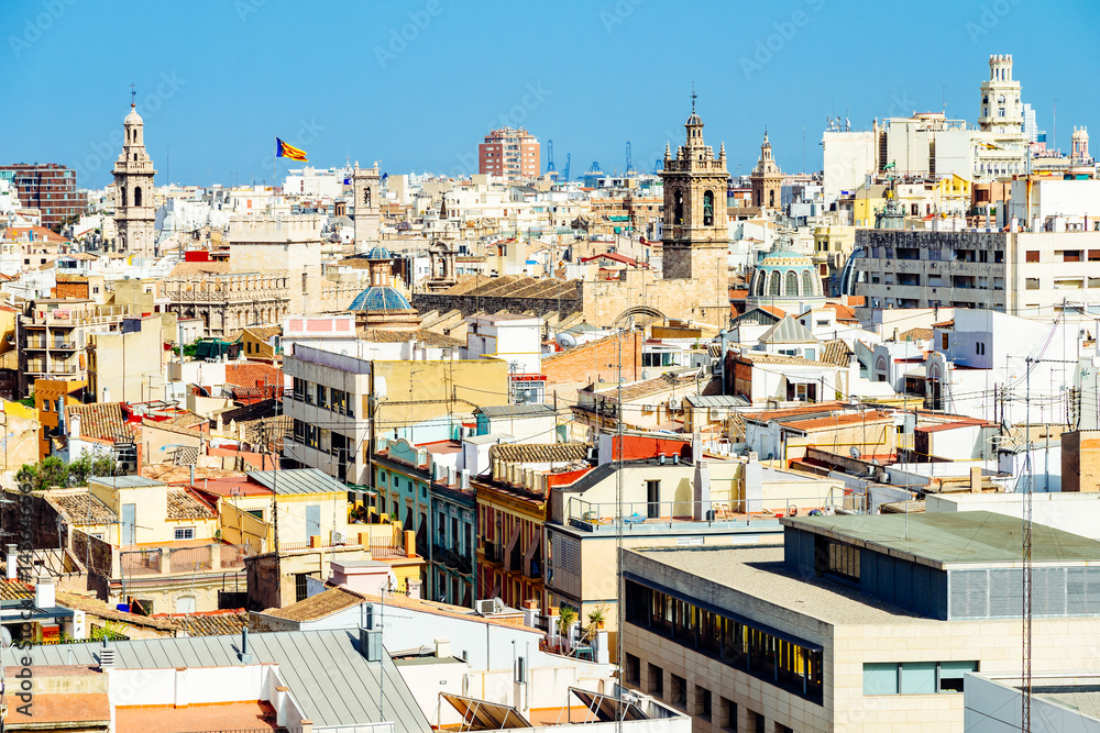 Aerial Panoramic View Of Valencia City In Spain Aerial Panoramic View Of Valencia City In Spain