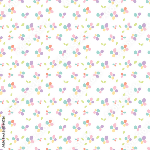 Vector illustration of abstract flower seamless pattern.
