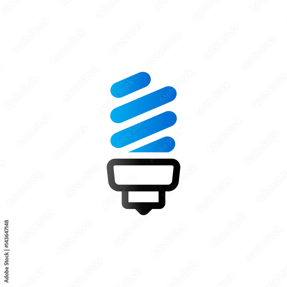Duo Tone Icon - Spiral Lightbulb Duo Tone Icon - Spiral Lightbulb