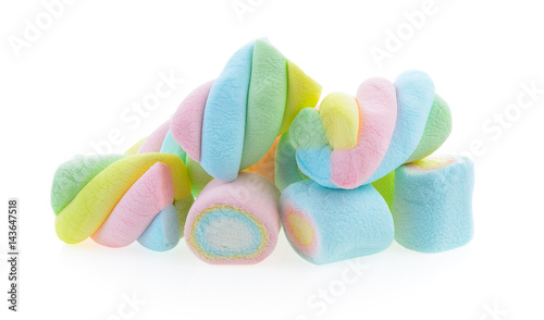 Marshmallows isolated on white background