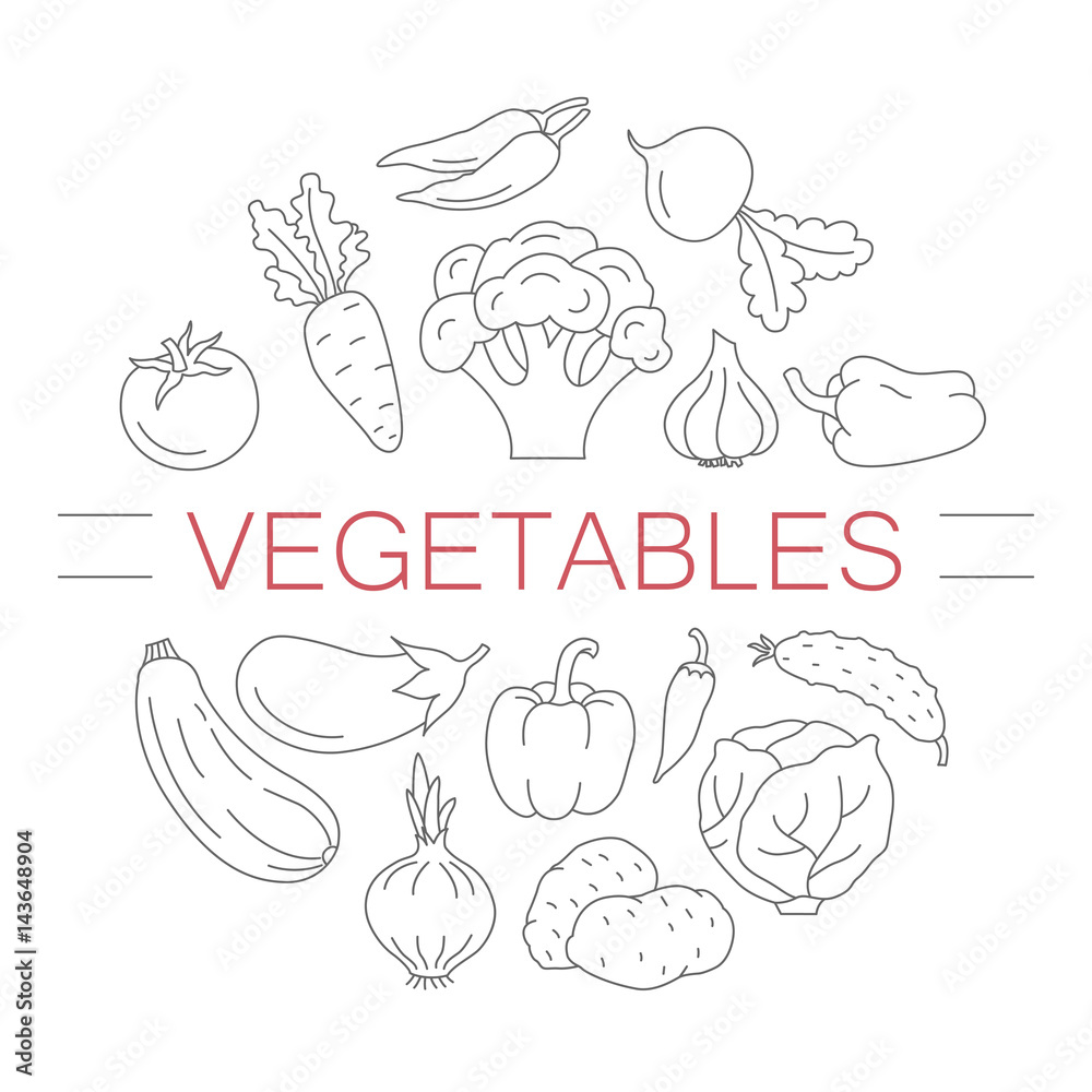 A circle of vegetables.