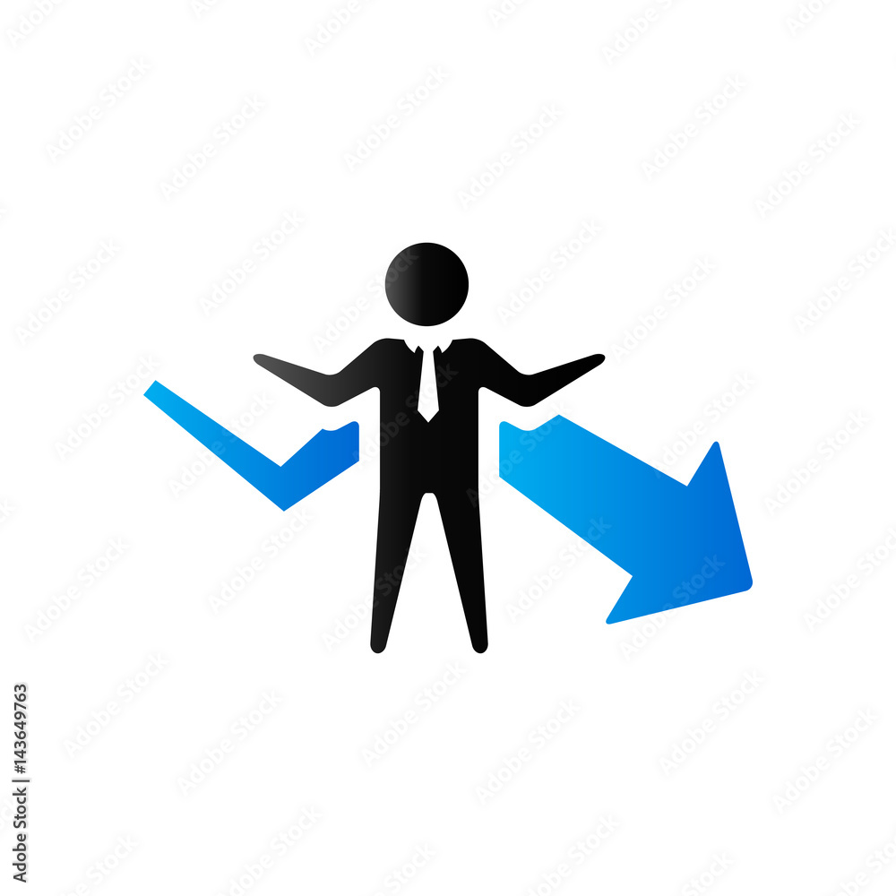 Duo Tone Icon - Businessman chart Duo Tone Icon - Businessman chart