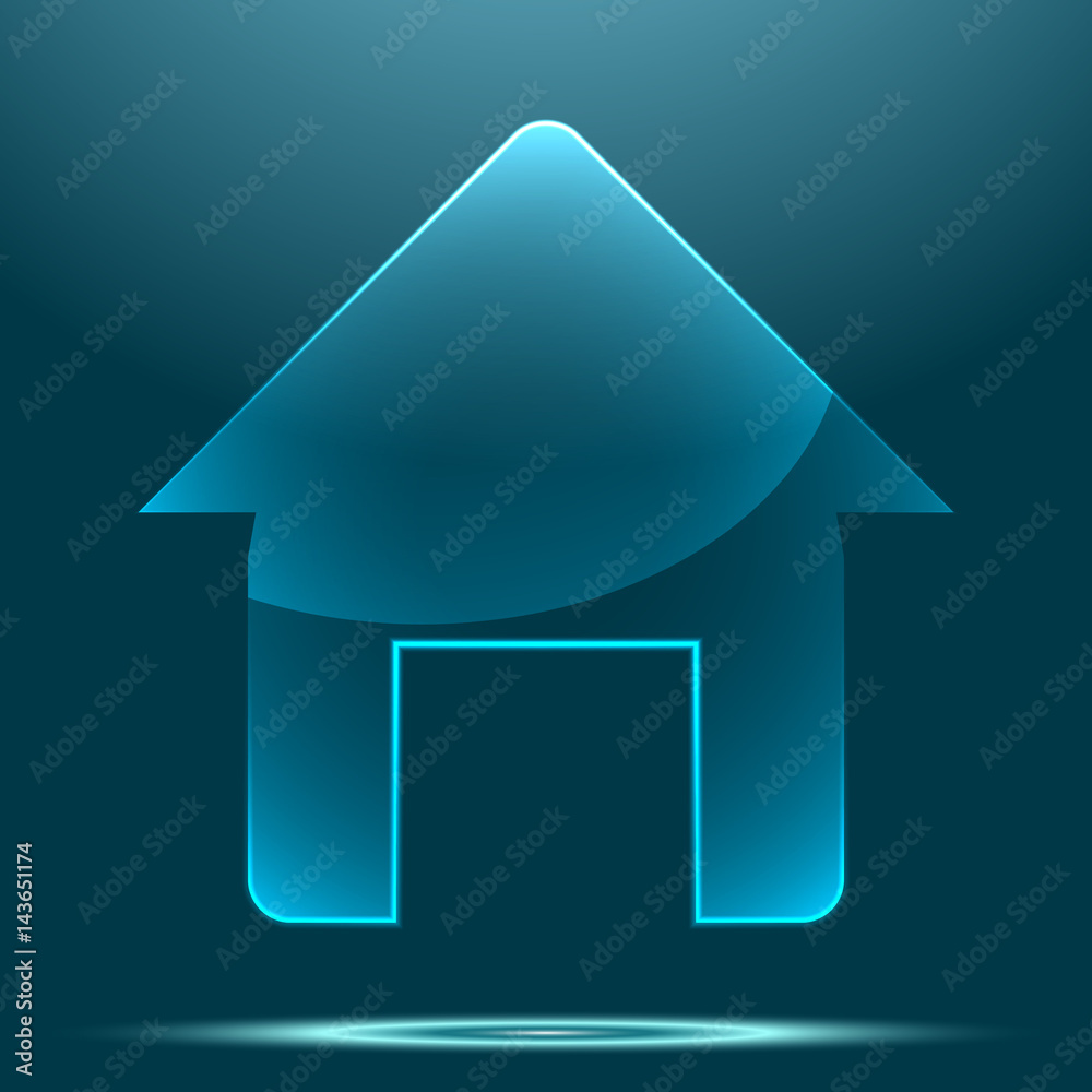Transparent glass real house symbol Stock Vector | Adobe