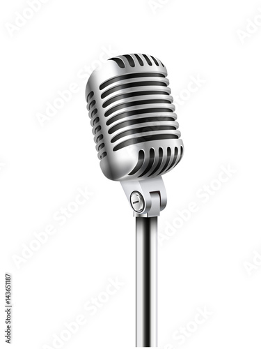Concert microphone vector illustration isolated on white