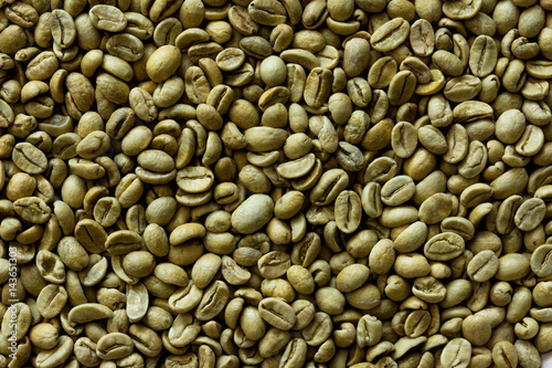 Traditional not roasted coffee beans.