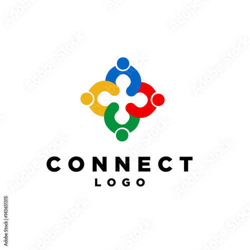 abstract connecting people loogo