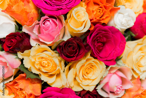 Closeup of a beautiful bunch of  roses