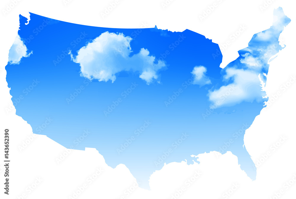 アメリカ　空　地図　アイコン